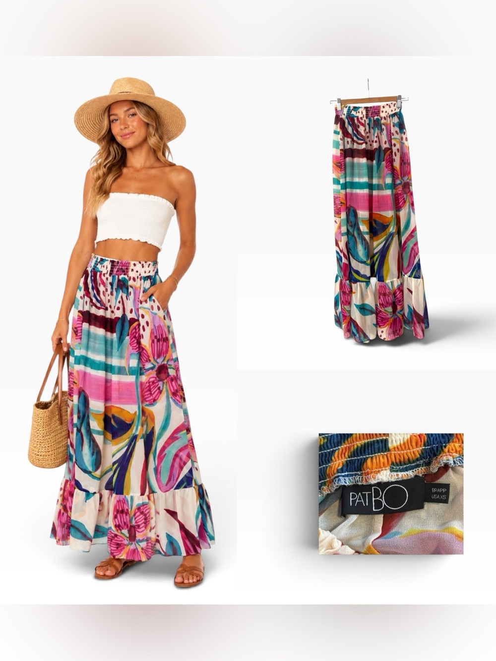 PatBO Floral Maxi Skirt